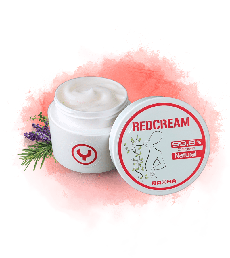 Botes de Red Cream, productos para los dolores musculares de Bayma